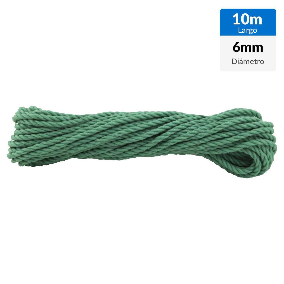 FIXSER - Cuerda Polysteel Torcido 6 mm 10 m Verde