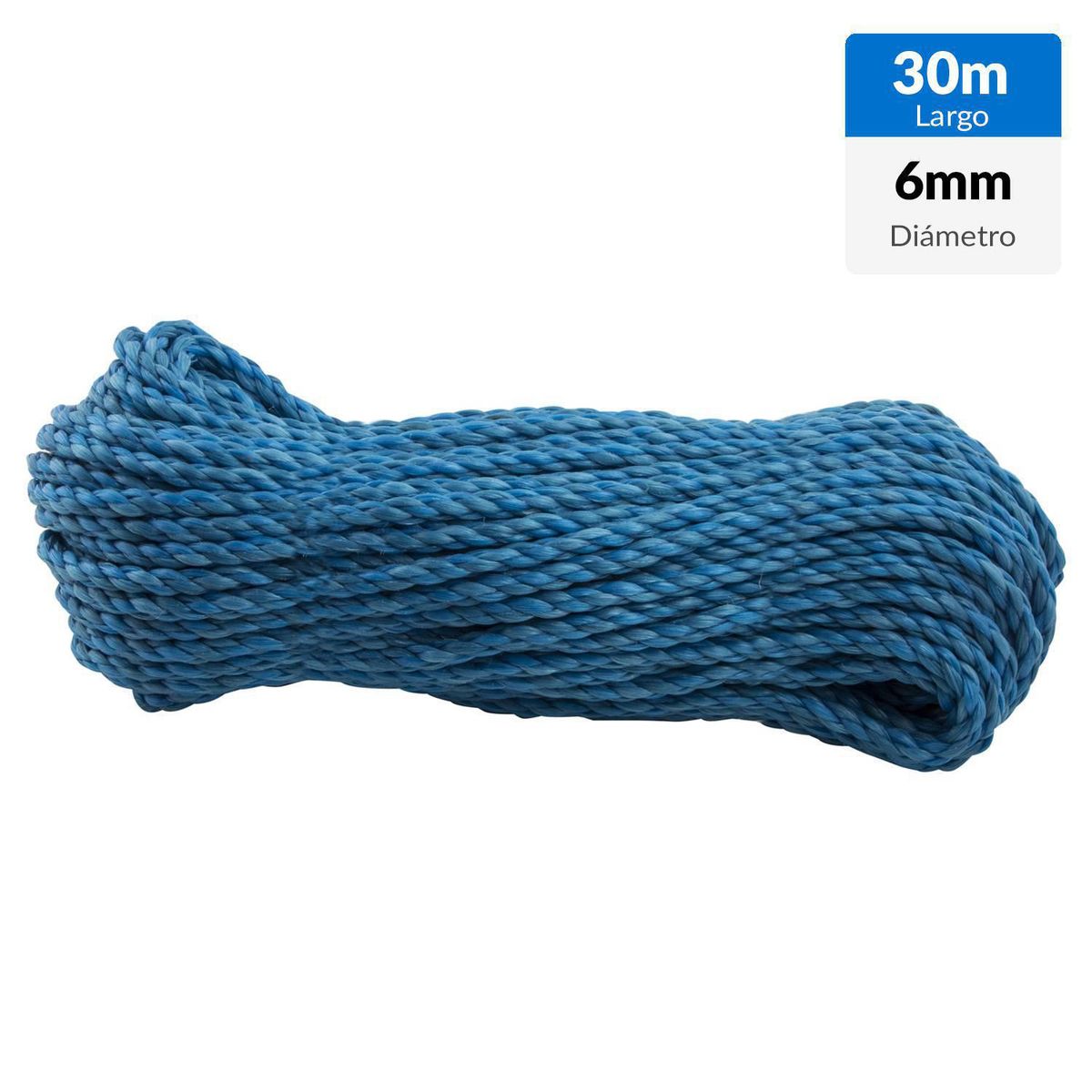 FIXSER - Cuerda Polysteel Torcido 6 mm 30 m Azul