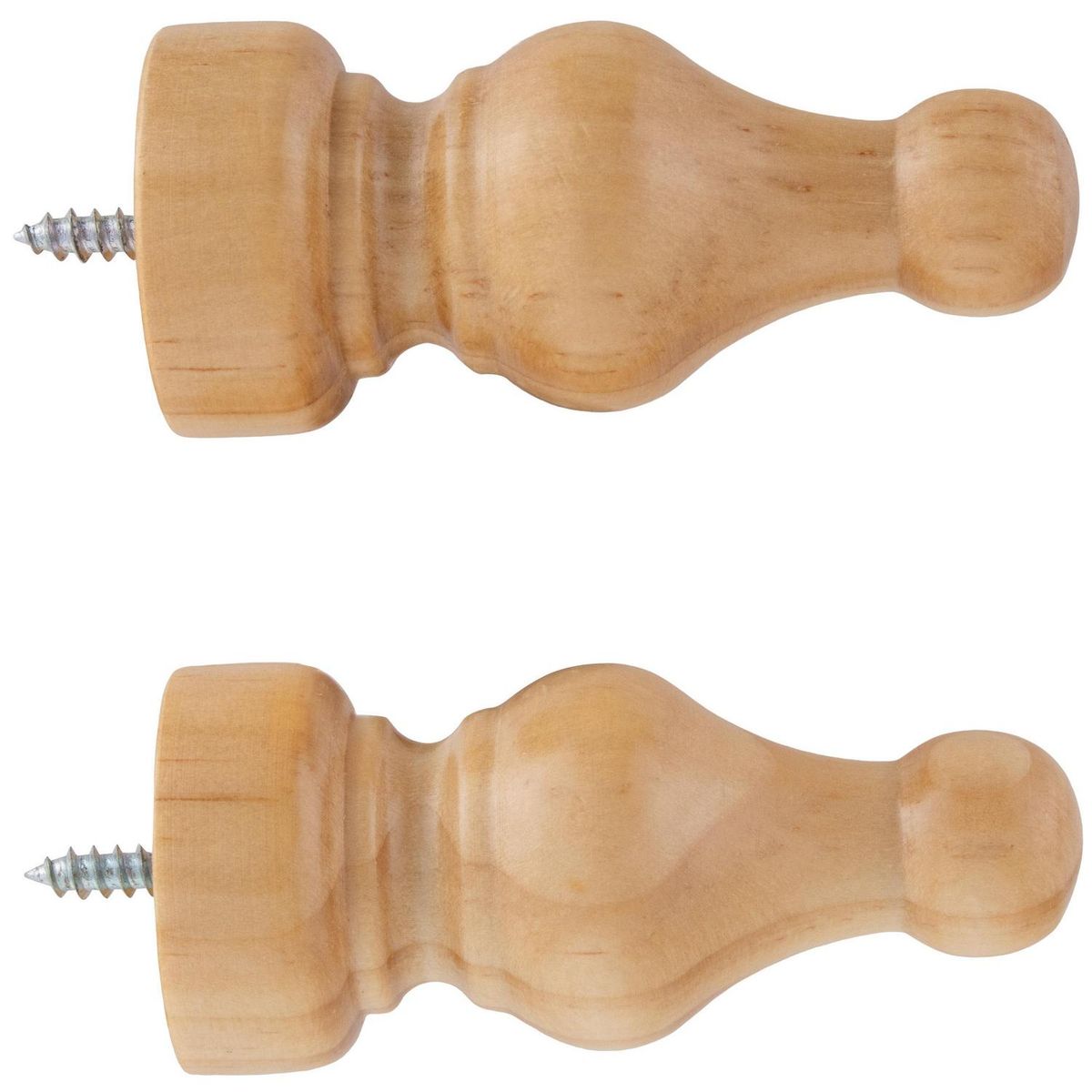 JUST HOME COLLECTION - Set de terminales para barra de cortina 19 mm 2 unidades chocolate