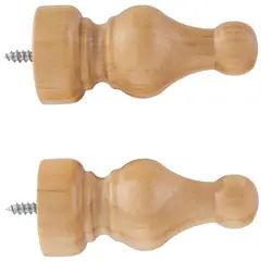 JUST HOME COLLECTION - Set de terminales para barra de cortina 19 mm 2 unidades chocolate