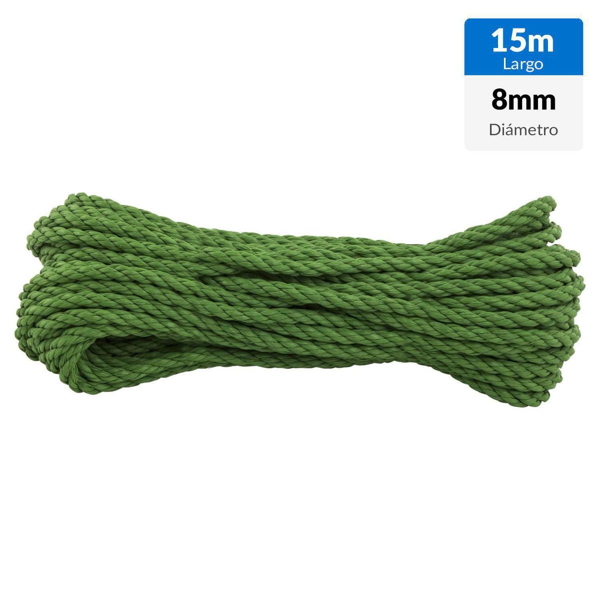 FIXSER - Cuerda Polysteel Torcido 8 mm 15 m Verde