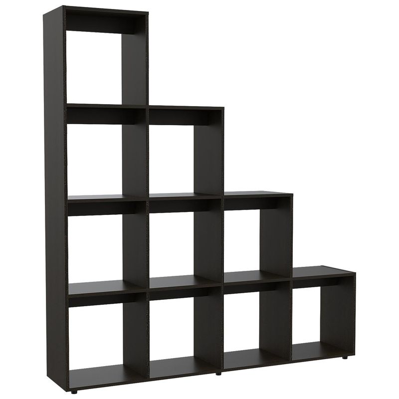 TUHOME - Librero Escalera Melamina 10 Nivel(es) 155x170x30 cm Wengué
