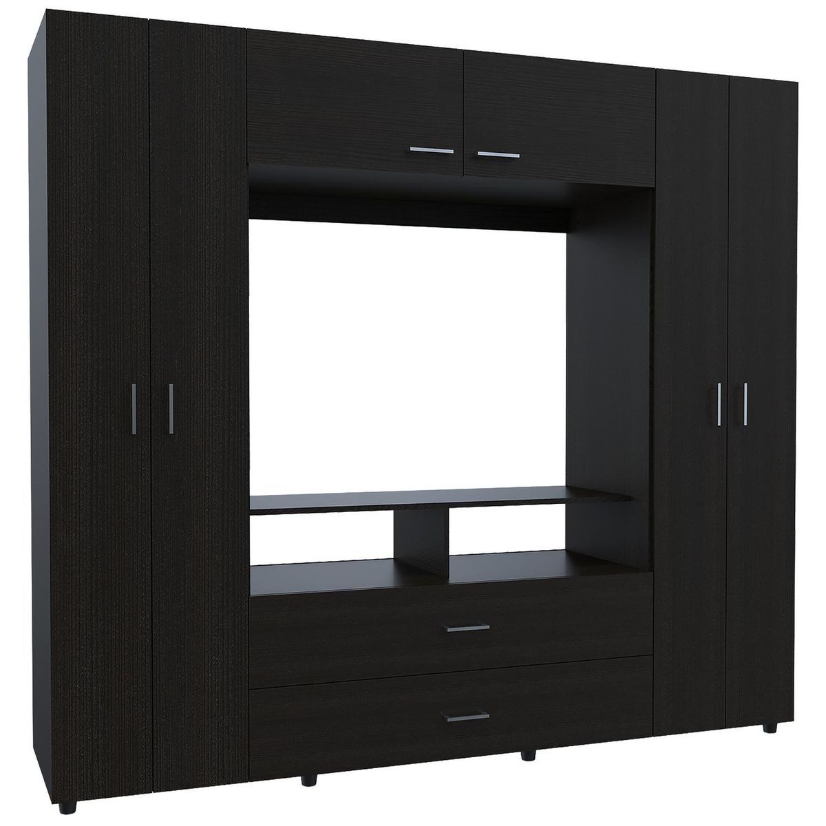 TUHOME - Clóset Racks Tv 46 " 6 Puerta(s) 2 Cajón(es) 3 Repisa(s) 198.4x180x49.5 cm Café