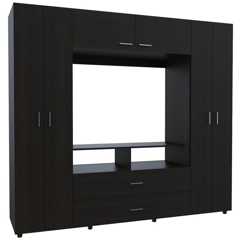TUHOME - Clóset Racks Tv 46 " 6 Puerta(s) 3 Repisa(s) 198.4x180x49.5 cm Café