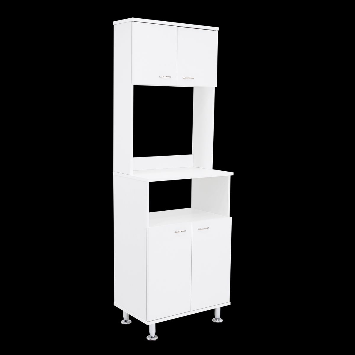 TUHOME - Mueble Cocina 4 Puertas 4 Repisas 54x160x35 cm Blanco