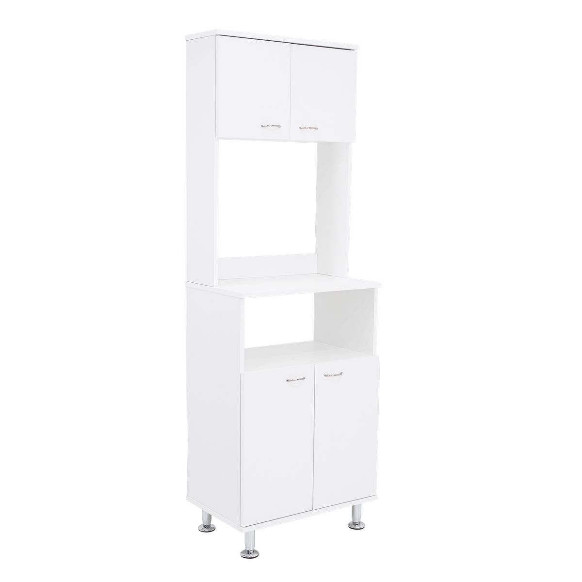 TUHOME - Mueble Cocina 4 Puertas 4 Repisas 54x160x35 cm Blanco