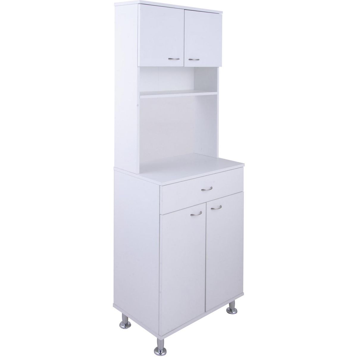 TUHOME - Estante de Cocina 4 Puertas 5 Repisas 60x169x35cm Blanco