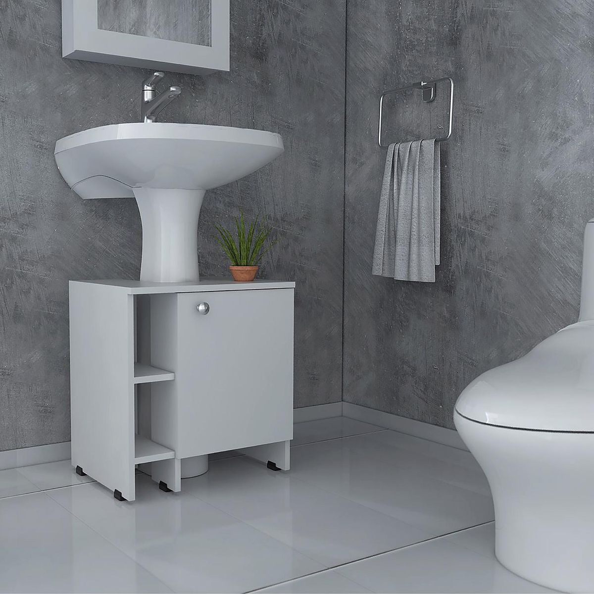 TUHOME - Mueble inferior para lavamanos BATH 47-A Blanco
