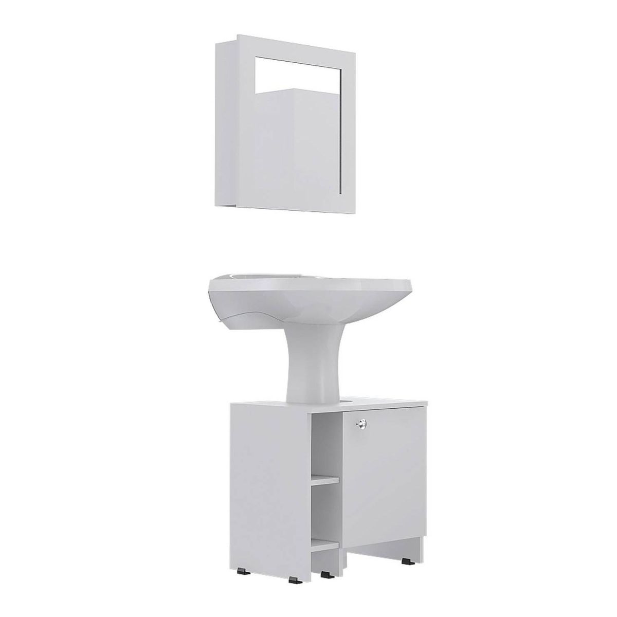 TUHOME - Botiquín Para Baño con Lavamanos Blanco