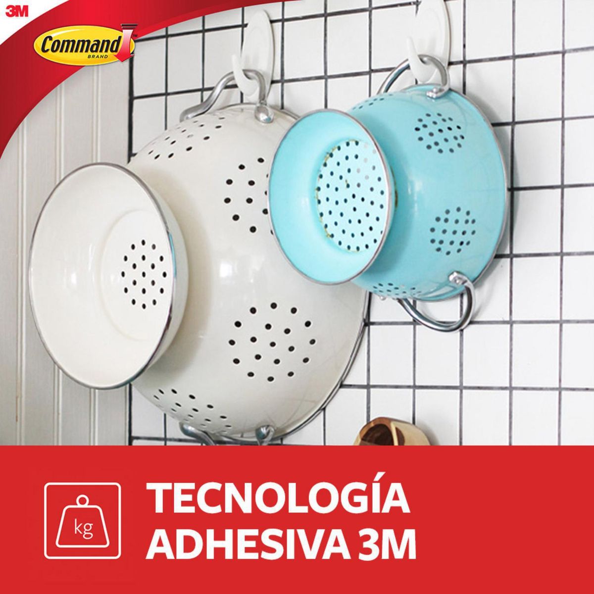 COMMAND - Ganchos Uso General mediano blanco 2 unidades