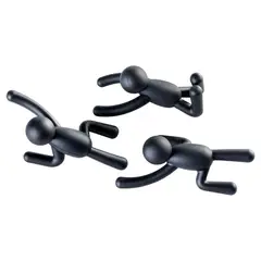 UMBRA - Set de Ganchos para Muro 3 Unidades Plástico Negro