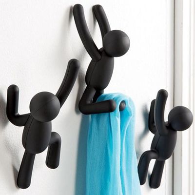 Imagen 2 del producto Set de Ganchos para Muro 3 Unidades Plástico Negro