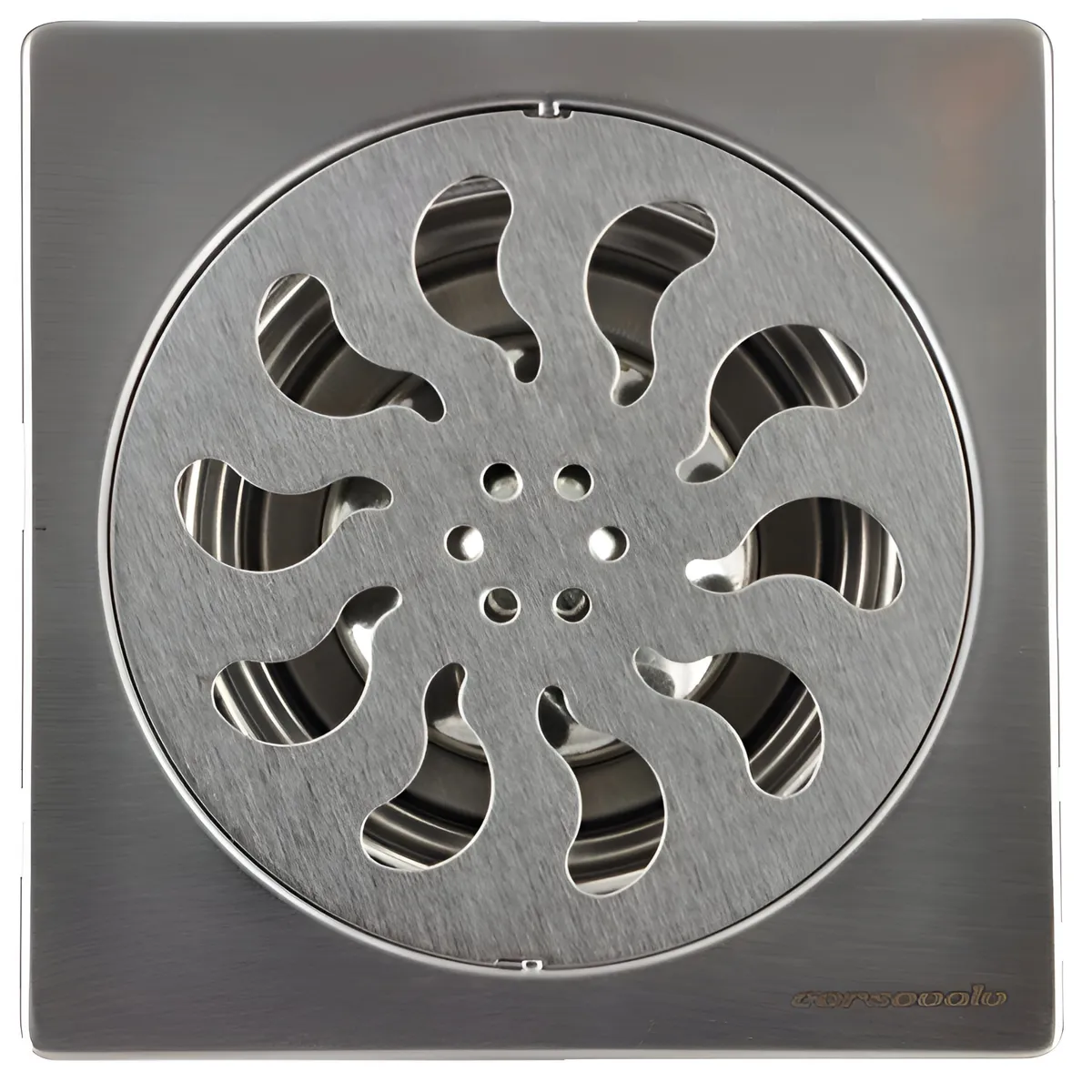 CORSOVALV - Pileta Acero Inoxidable 15x15 cm Rejilla Redonda para Receptáculo en Obra