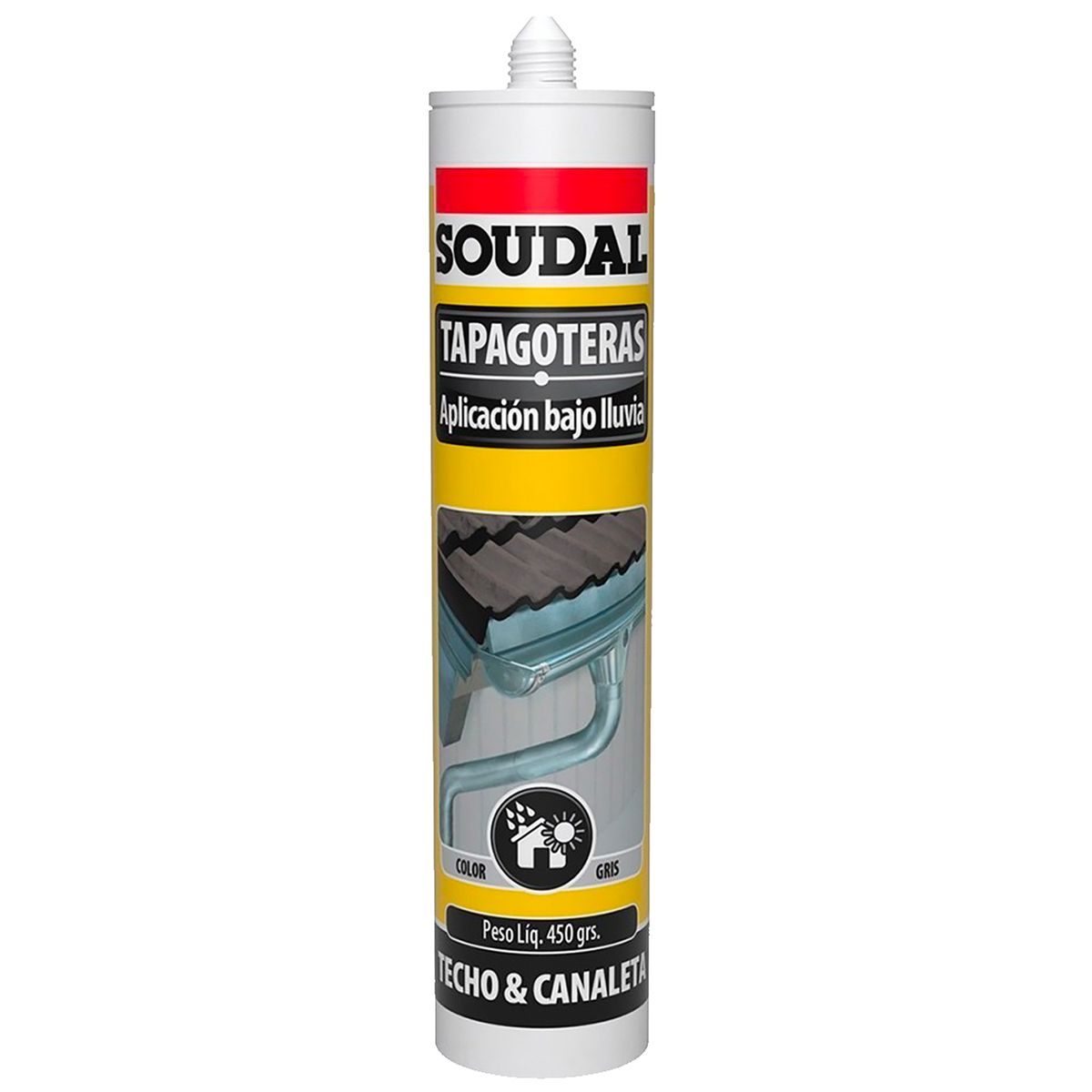 SOUDAL - Sellante Butílica Tapagoteras para Pistola Calafatera 450 gr