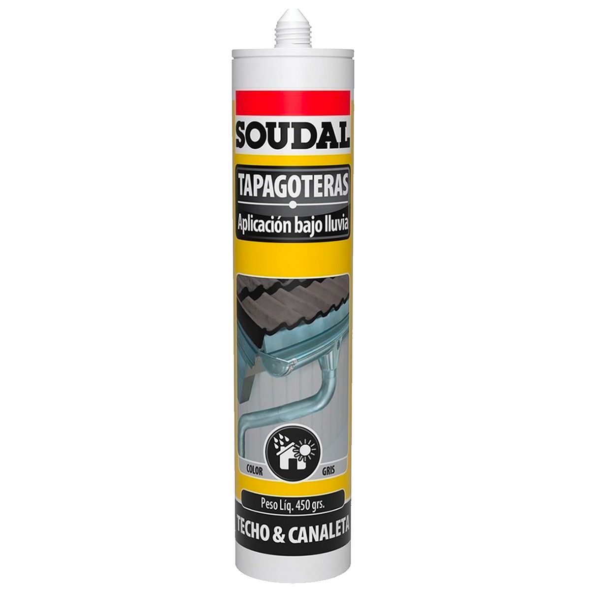 SOUDAL - Sellante Butílica Tapagoteras para Pistola Calafatera 450 gr