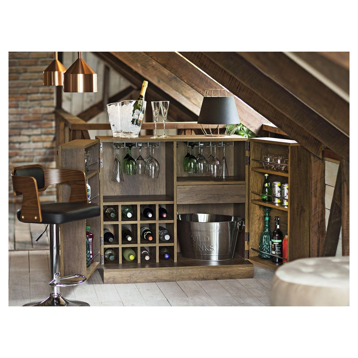 JUST HOME COLLECTION - Bar Sintra 102x52x95 cm Caramelo