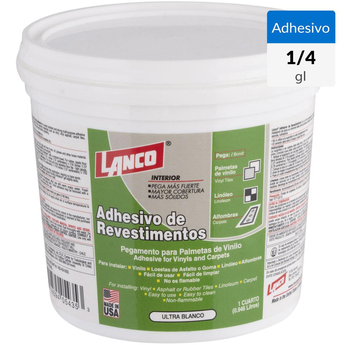 LANCO - Adhesivo para Alfombras y Vinilos Superficie 1 kg