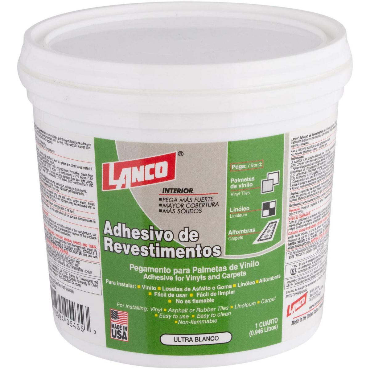 LANCO - Adhesivo para Alfombras y Vinilos Superficie 1 kg