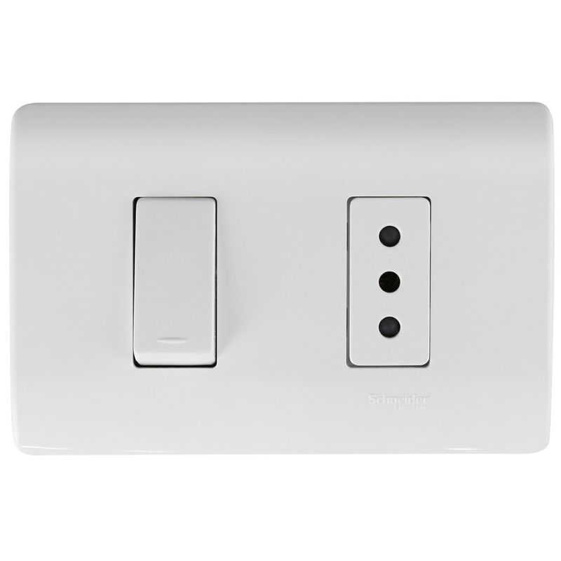 SCHNEIDER ELECTRIC - Interruptor (9/12) y tomacorriente 10 A Blanco Genesis