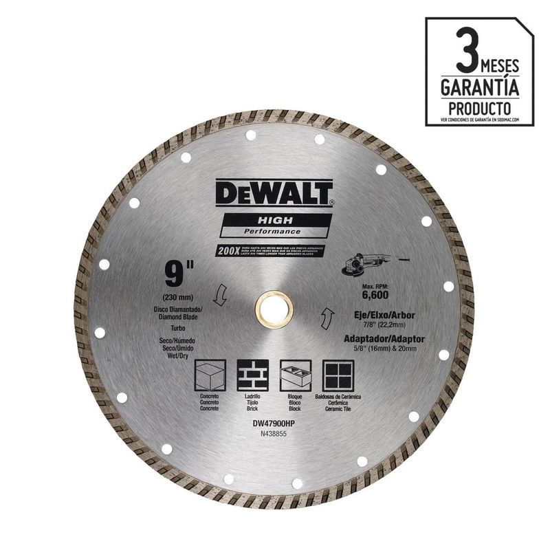 DEWALT - Disco de diamante 9" acero