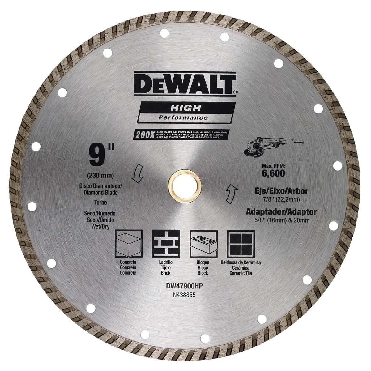 DEWALT - Disco De Diamante 9" Acero