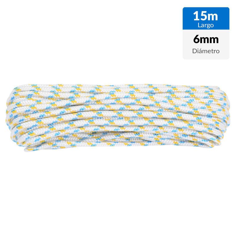FIXSER - Cuerda Polipropileno Trenzado 6 mm 15 m Blanco