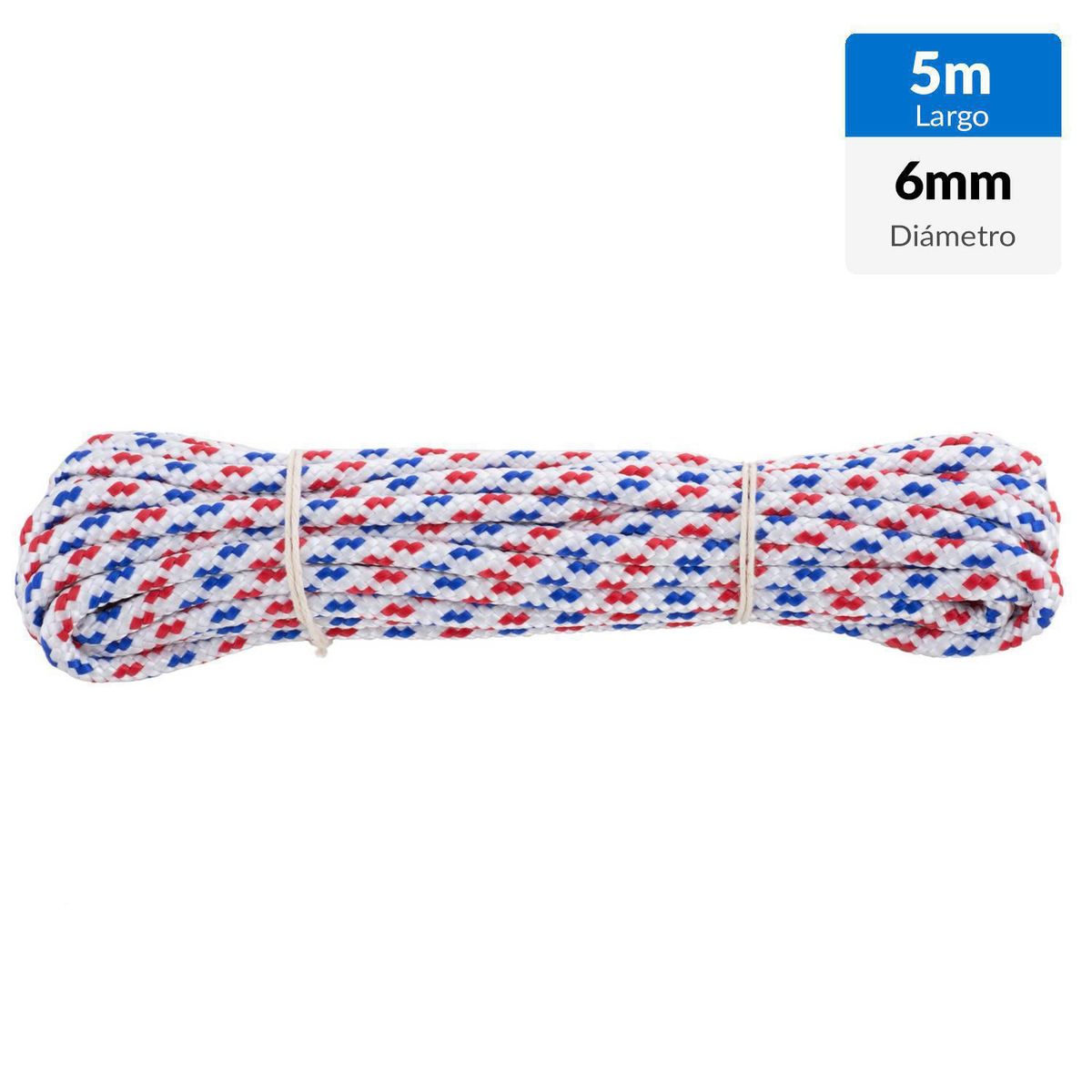 FIXSER - Cuerda Polipropileno Cuerda 6 mm 5 m Blanco