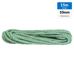 FIXSER - Cuerda Polysteel Torcido 10 mm 15 m Verde
