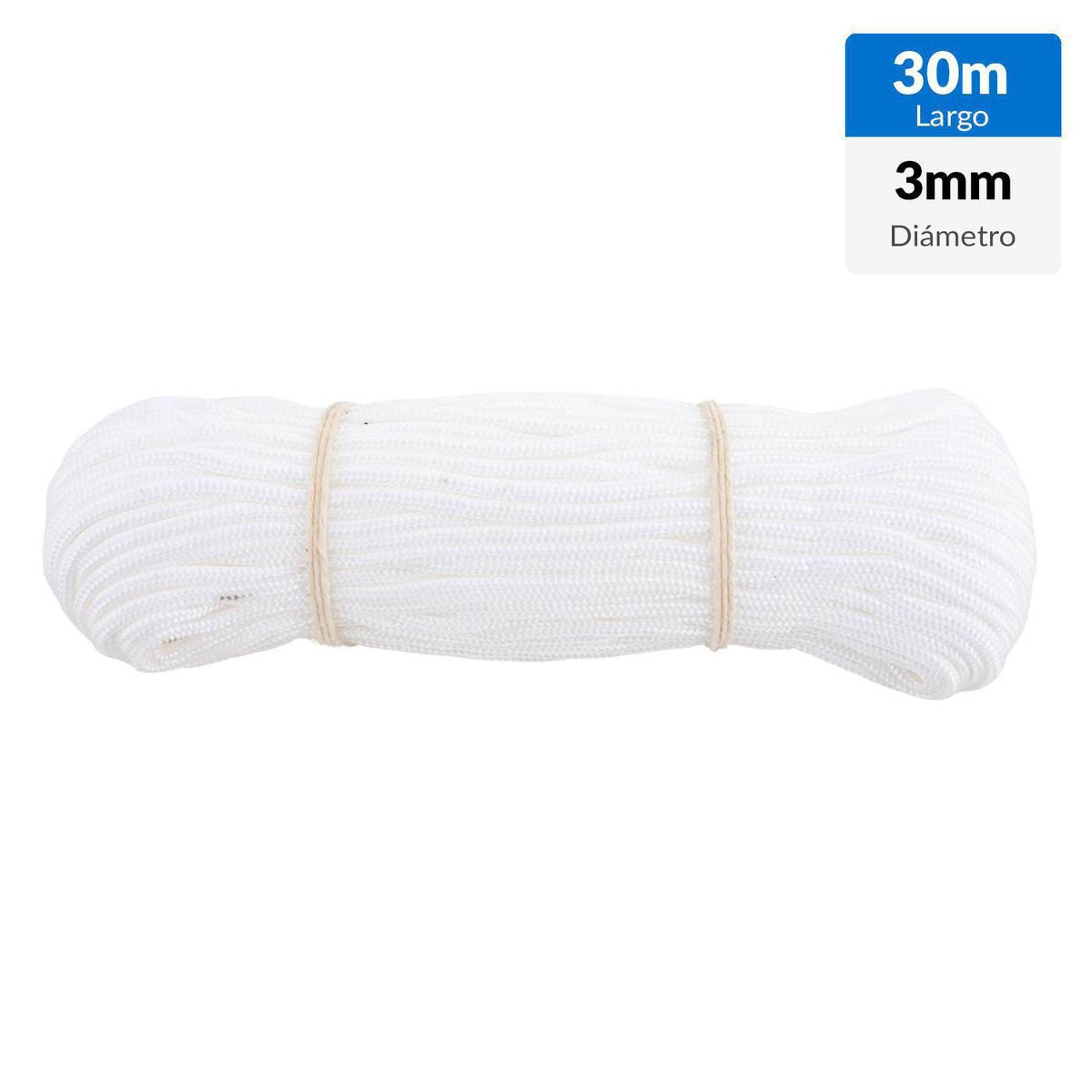 FIXSER - Cuerda Polipropileno Trenzado 3 mm 30 m Blanco