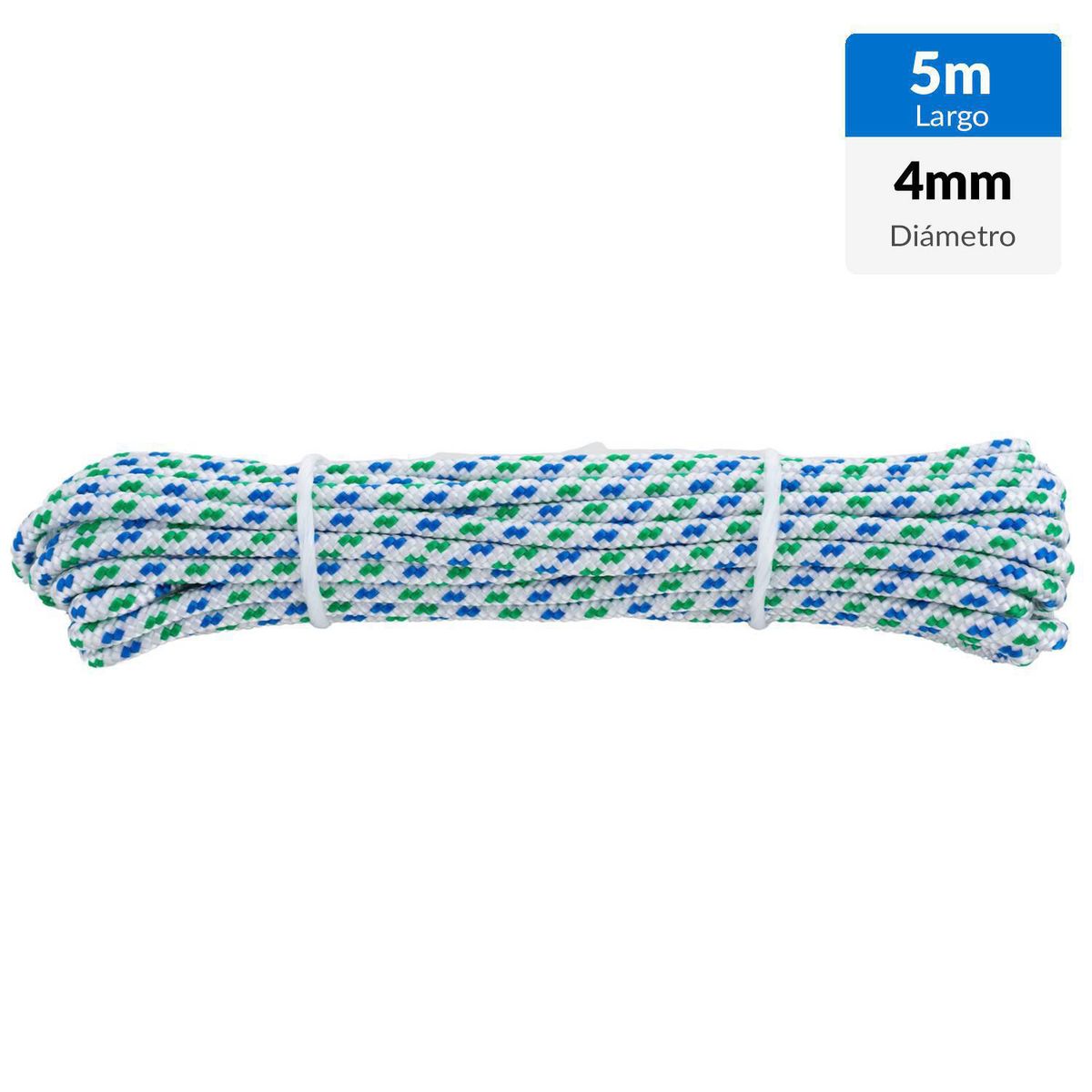 FIXSER - Cuerda Polipropileno Cuerda 4 mm 5 m Blanco