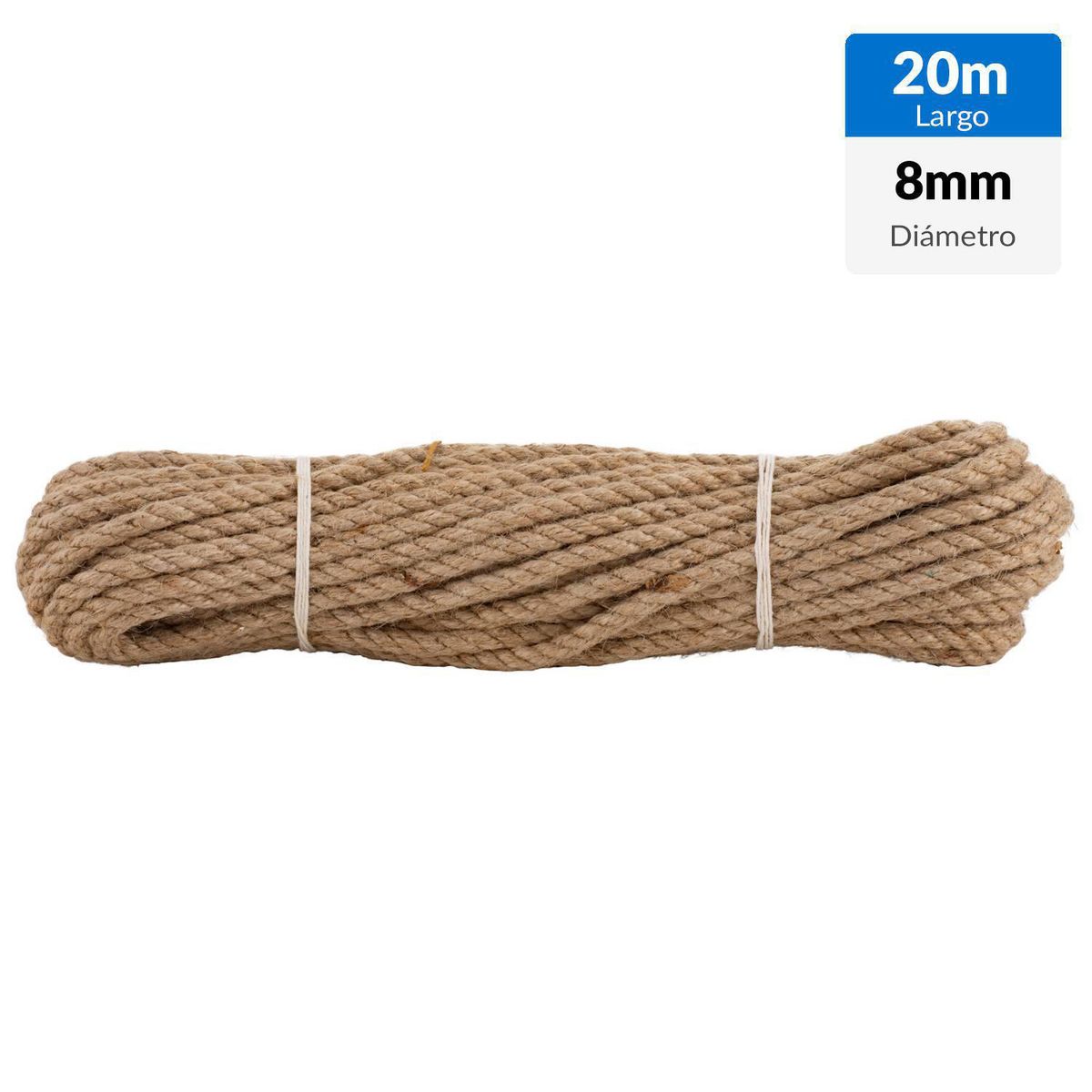 FIXSER - Cordel Yute 8 mm 20 m Natural