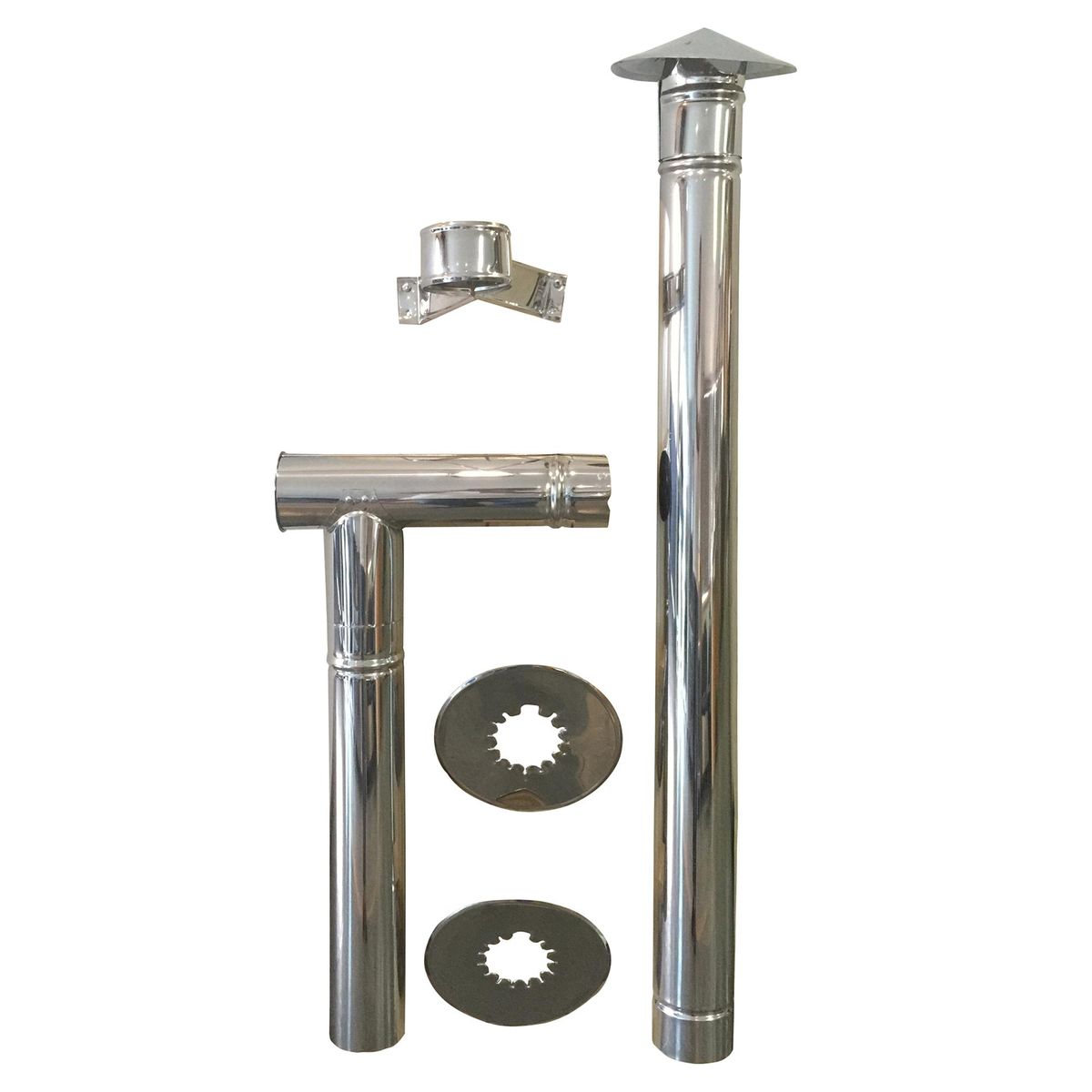 YUNQUE - Kit Cañón Inoxidable Estufa Pellet 4 Metros