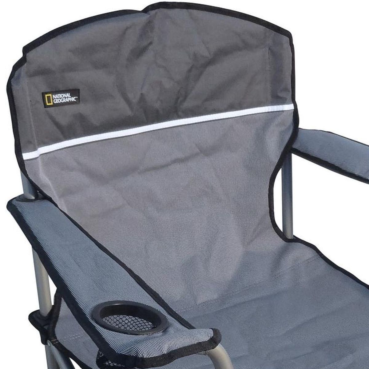 NATIONAL GEOGRAPHIC - Silla Camping con Portavasos 94x96x59 cm Gris