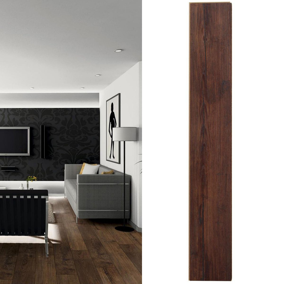 HOLZTEK - Piso Flotante 10 mm Nostalgie Bisel Café 1,598 m2