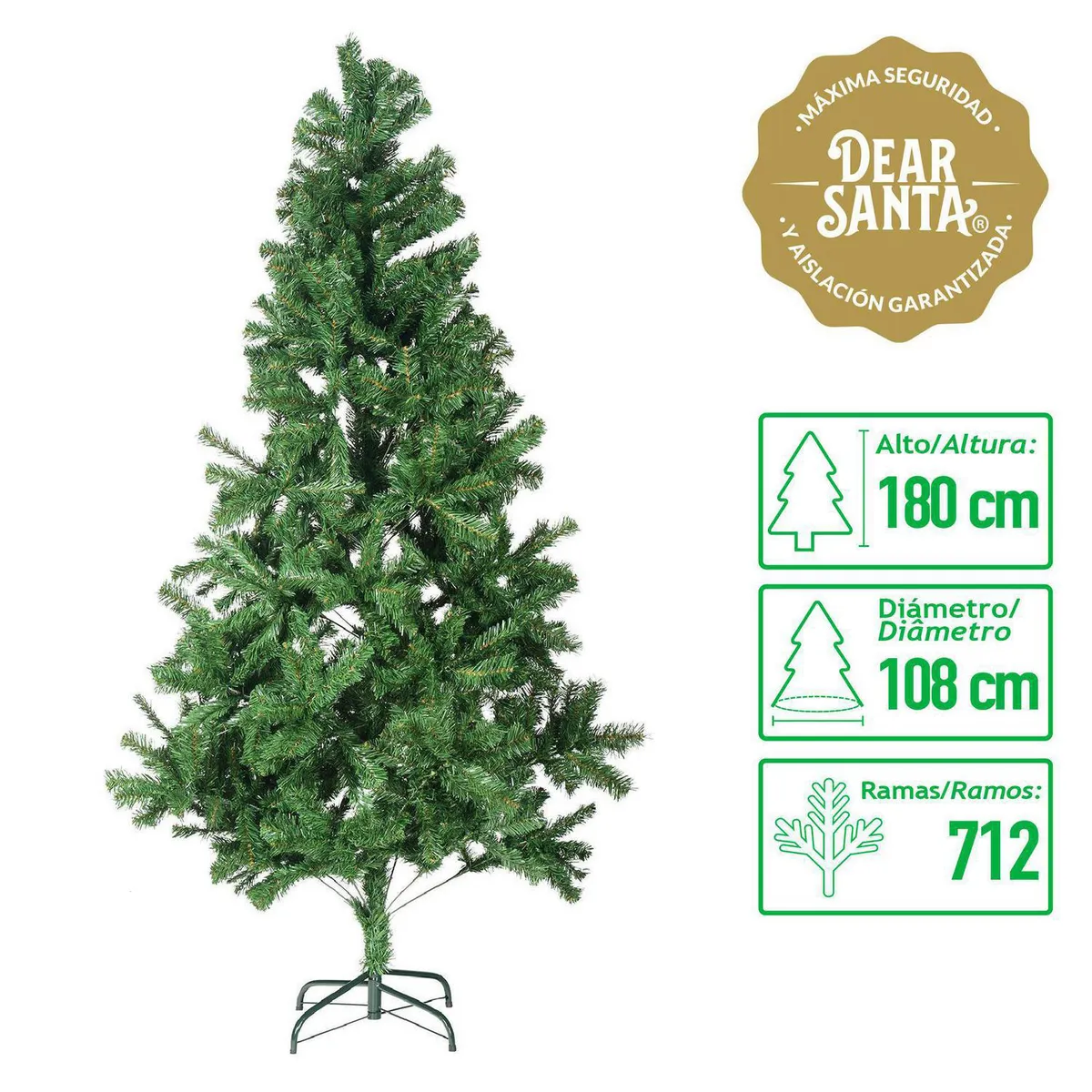 DEAR SANTA - Árbol de Navidad Bavaria 108x180 cm Verde