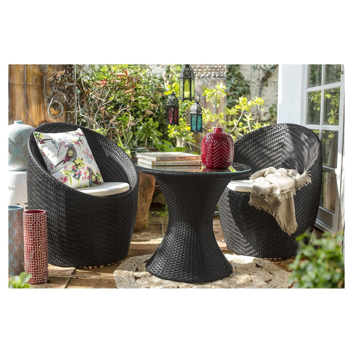 GRUPO LINK - Juego de Balcón de Terraza Bahía 2 Personas Petroleo