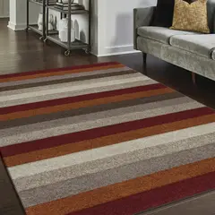 JUST HOME COLLECTION - Alfombra Rayas 150x220 cm Naranjo