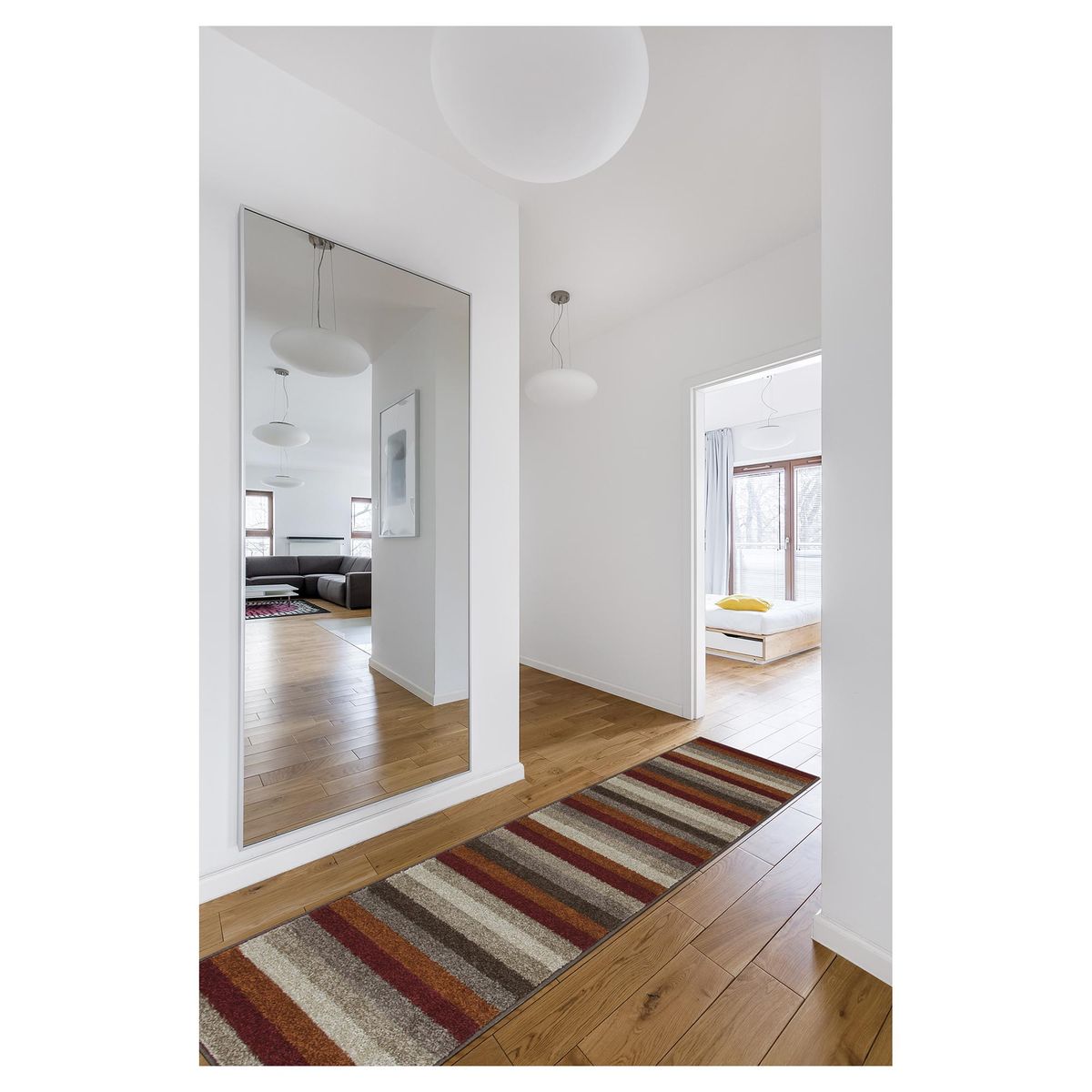 JUST HOME COLLECTION - Alfombra Pasillo Original Rayas 50x220 cm Polipropileno Multicolor