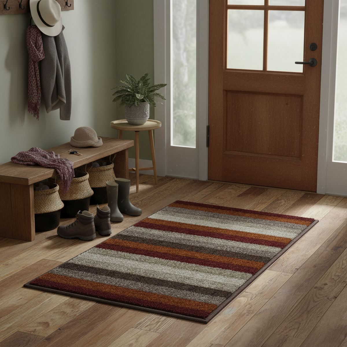 JUST HOME COLLECTION - Bajada de Cama Original Rayas 50x90 cm Polipropileno Multicolor