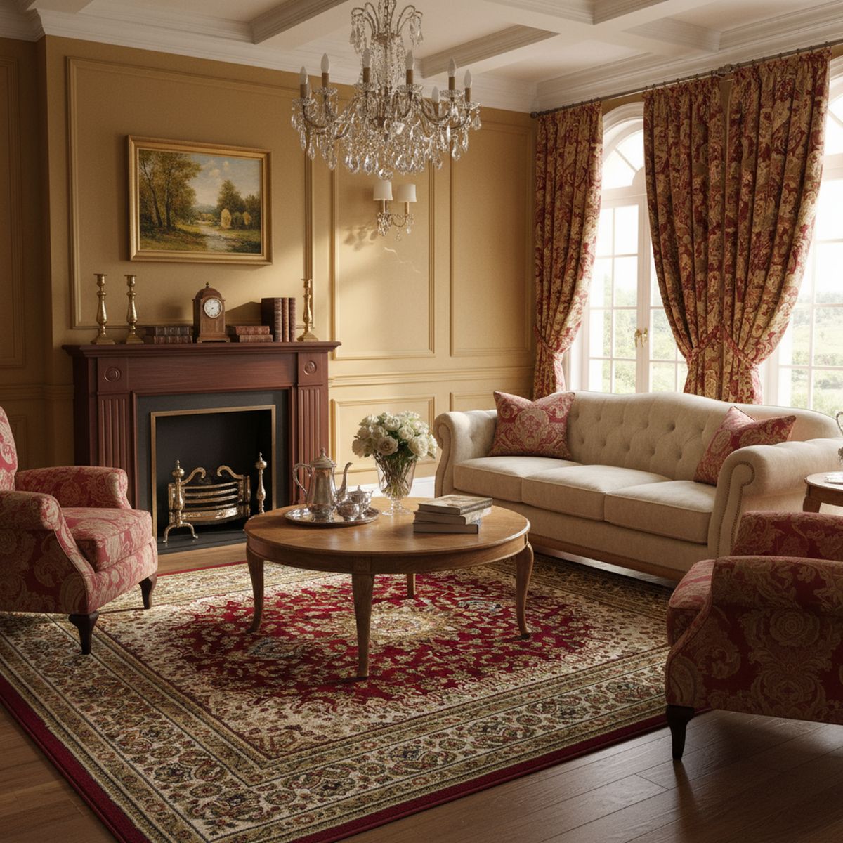 JUST HOME COLLECTION - Alfombra Carrera Clásica 150x220 cm Polipropileno Rojo