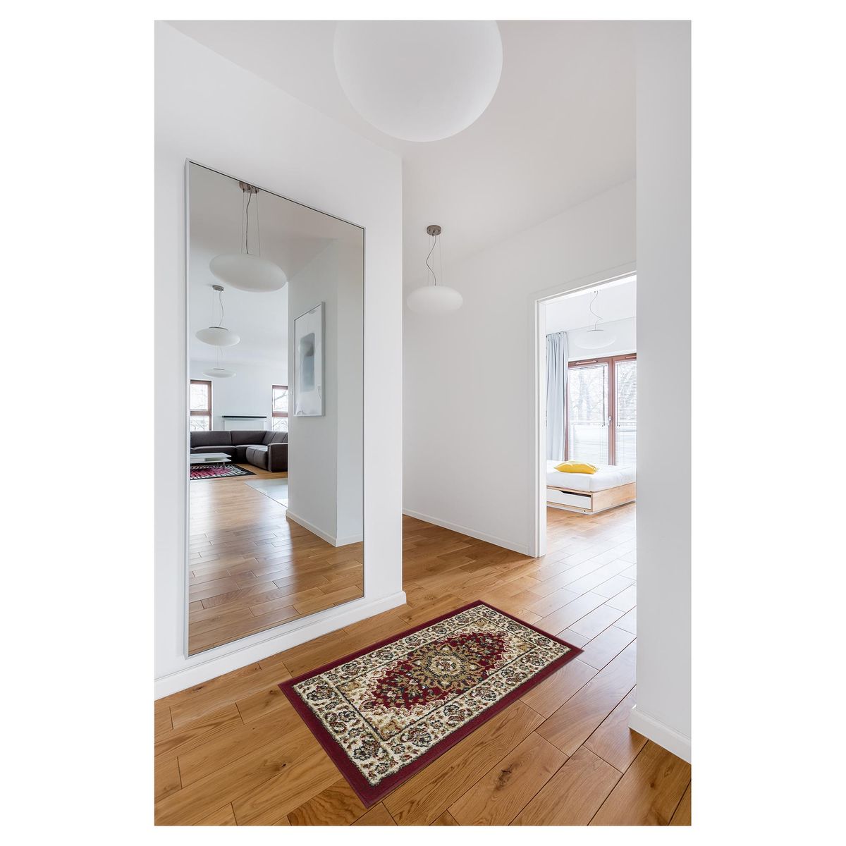 JUST HOME COLLECTION - Bajada de Cama Carrera Clásica 50x90 cm Polipropileno Rojo