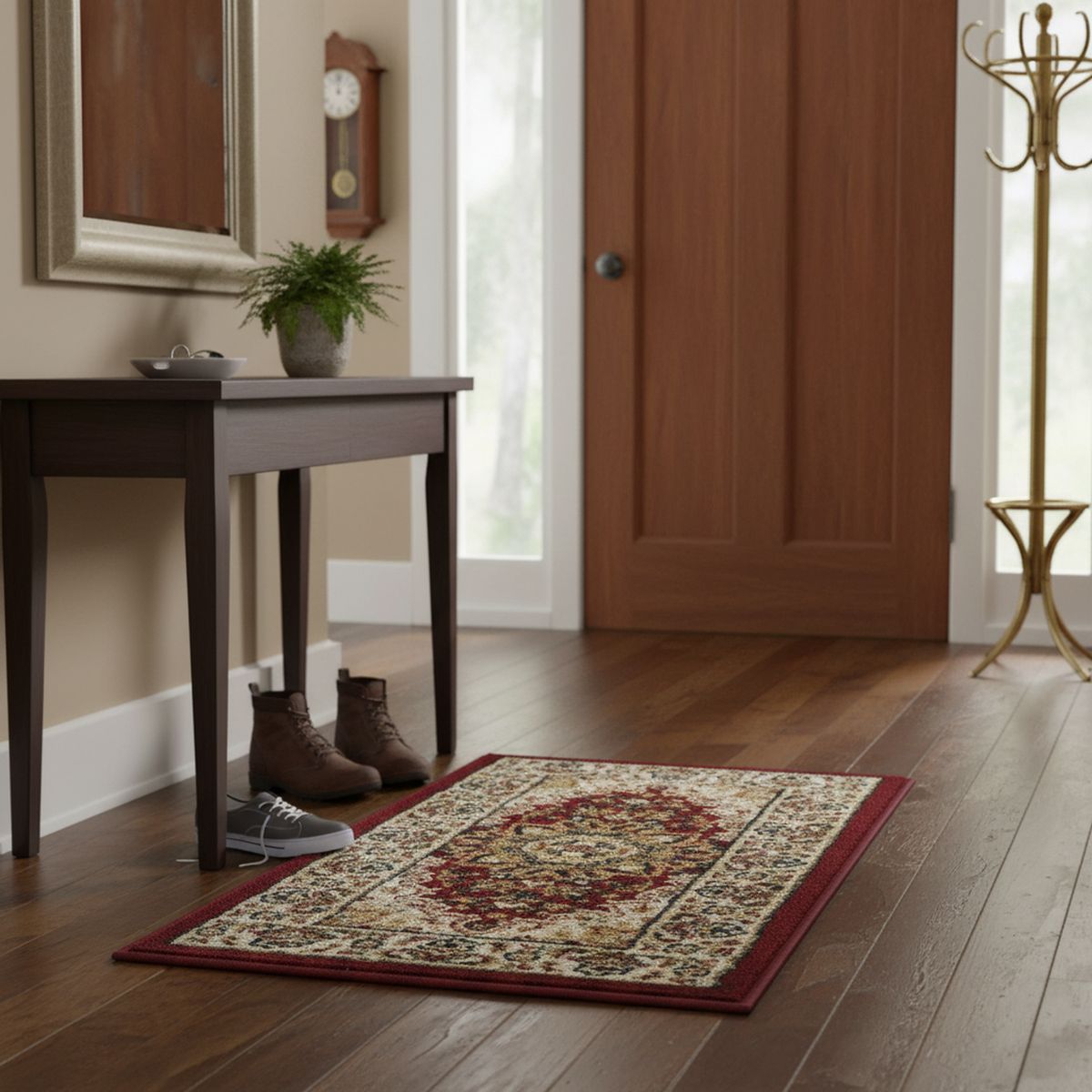 JUST HOME COLLECTION - Bajada de Cama Carrera Clásica 50x90 cm Polipropileno Rojo