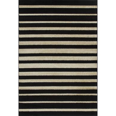 Alfombra Carrera Rayas 150x220 cm Negro