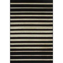 JUST HOME COLLECTION - Alfombra Carrera Rayas 150x220 cm Polipropileno Negro