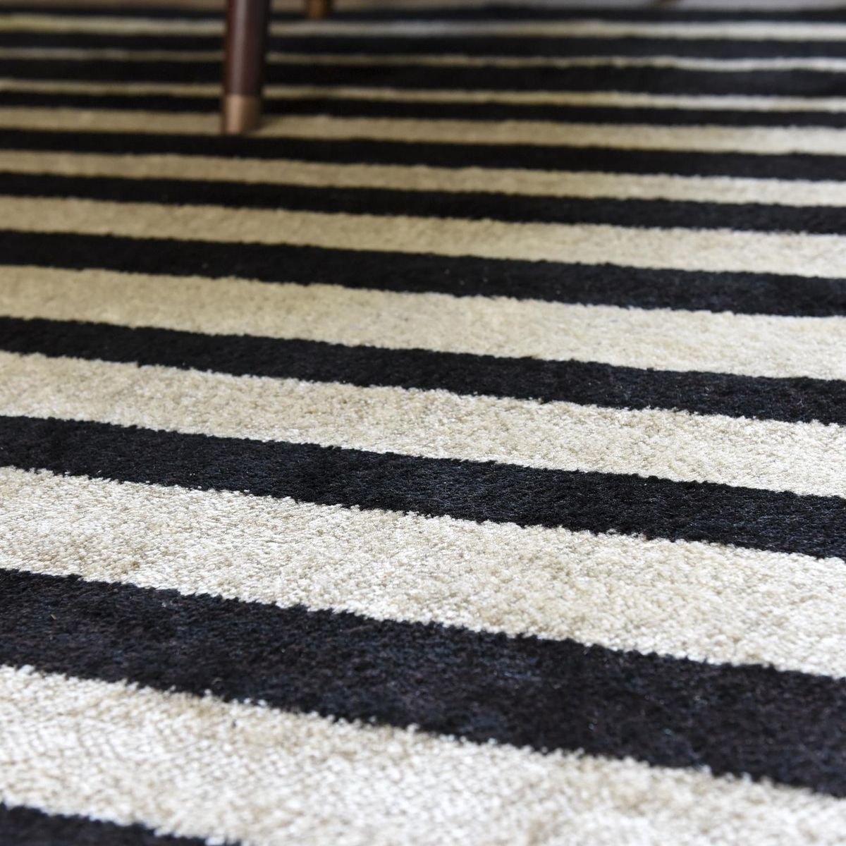 JUST HOME COLLECTION - Alfombra Carrera Rayas 150x220 cm Polipropileno Negro