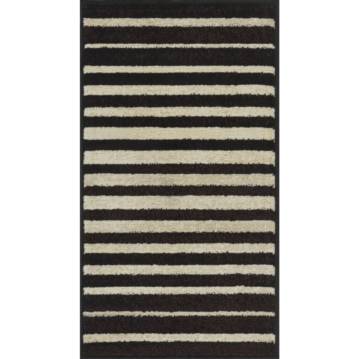 JUST HOME COLLECTION - Bajada de Cama Carrera Rayas 50x90 cm Polipropileno Negro