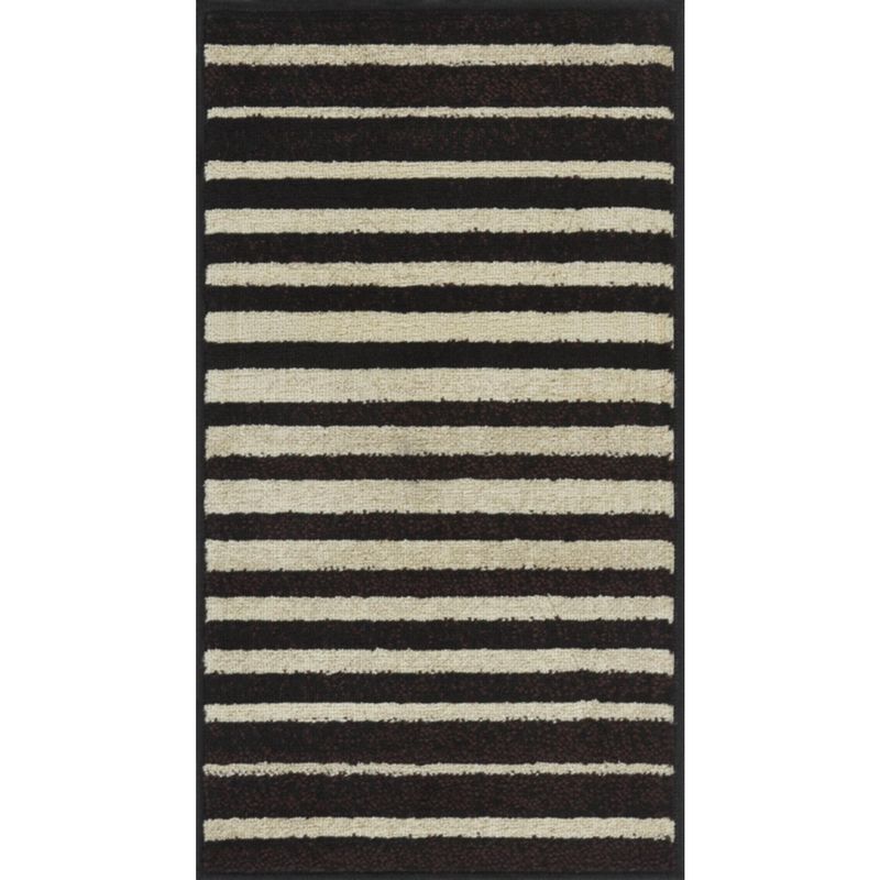 JUST HOME COLLECTION - Bajada de Cama Carrera Rayas 50x90 cm Negro