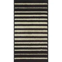 undefined - Bajada de Cama Carrera Rayas 50x90 cm Negro