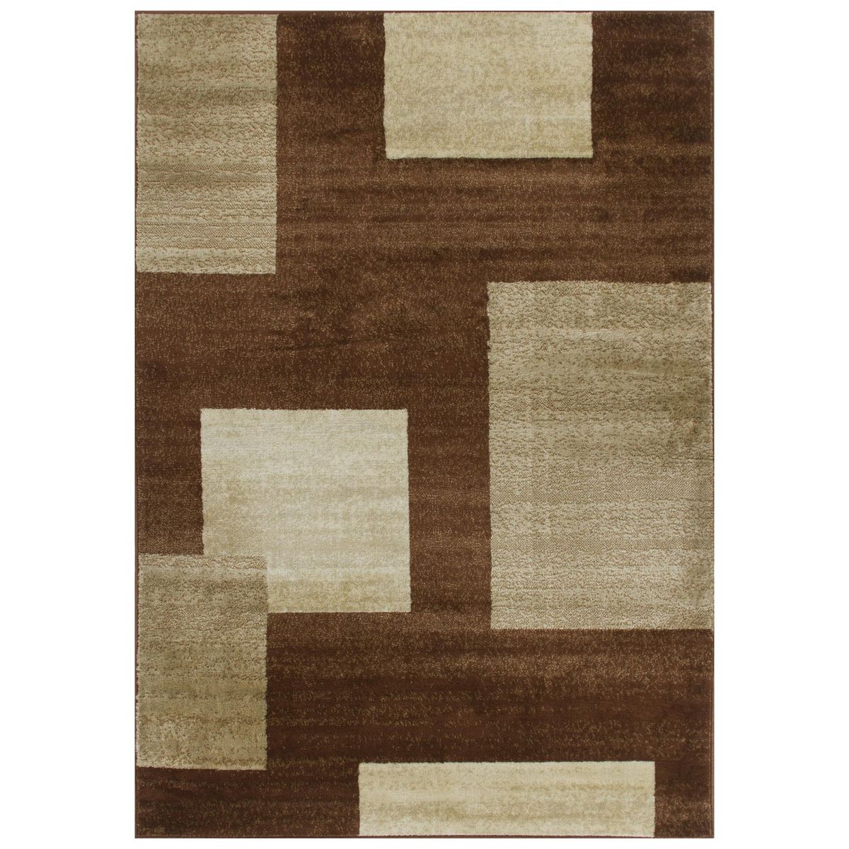 JUST HOME COLLECTION - Alfombra Carrera Cuadros 150x220 cm Polipropileno Café