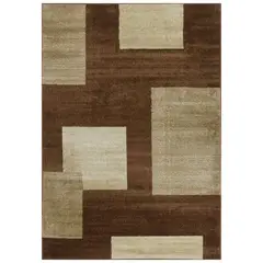 JUST HOME COLLECTION - Alfombra Carrera Cuadros 150x220 cm Café